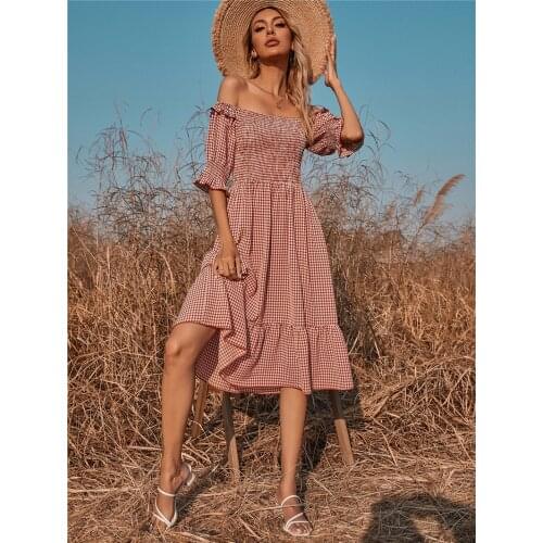 ZOUHIRC Summer Dresses In A Cage