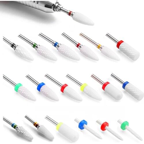 1pcs Ceramic Nail Drill Bit Rotary Electric Manicure Drills Milling Cutter Pedicure Machine Equipment Gel Remove Tools Accessory