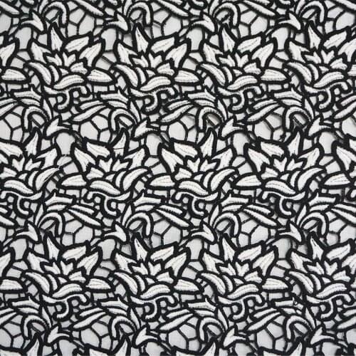 2 Yard/ Lot Embroidery fabric hollow water soluble lace elastic milk silk embroidery full of large flower three-dimensional