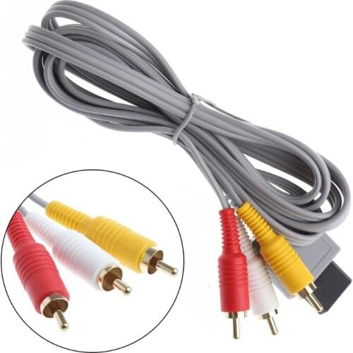 2019 NEW 1.8M Audio Video AV Stereo 3 RCA Composite Cable For Nintendo Wii Game Console
