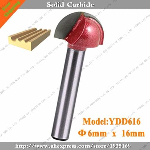 6mm*16mm,10pcs,Free shipping CNC Engraving Woodworking Milling Cutter,Tungsten Solid carbide End Mill,Round Bottom Router Bit