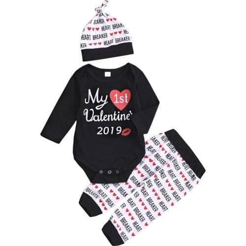 77 Ins Long Sleeve Kids Suit Three pcs Printed Girls Clothes Spring 2019 Unisex Active Letter