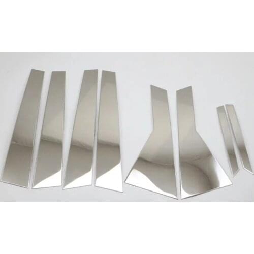 For Audi Q7 2017 Exterior Stainless Steel Chrome Center Pillar Window Trim Covers Car Styling Accessories 8pcs