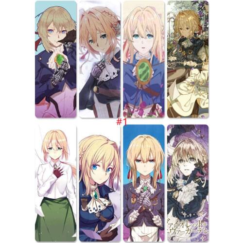 8pcs/set Anime Violet Evergarden PVC Cartoon Digital Printing Bookmarks Cards