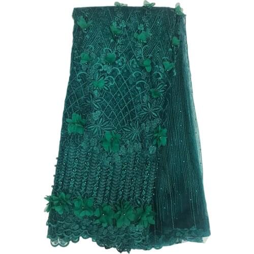 African lace fabric 3D lace beads cotton lace fabric african tulle lace fabric nigeria