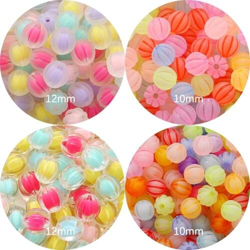 10 12mm Pumpkin beads Acrylic spacer Loose beads DIY beaded Door curtain Braided Decorations craft Jewelry Making Kids Toys