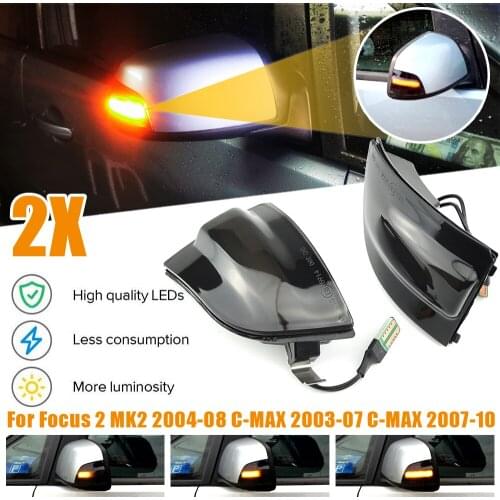 Car LED Turn Signal Light Dynamic Sequential Mirror Rearview Indicator Blinker For Ford C-MAX 2007 2008 2009 2010