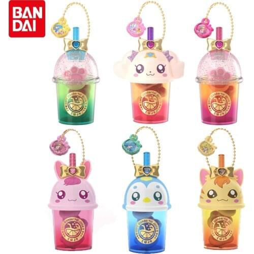 Bandai Genuine Anime Healin' Good Pretty Cure Serise Cute Mini Magic Drink Cup Gacha Kawaii Pendant Toys Gifts For Girls