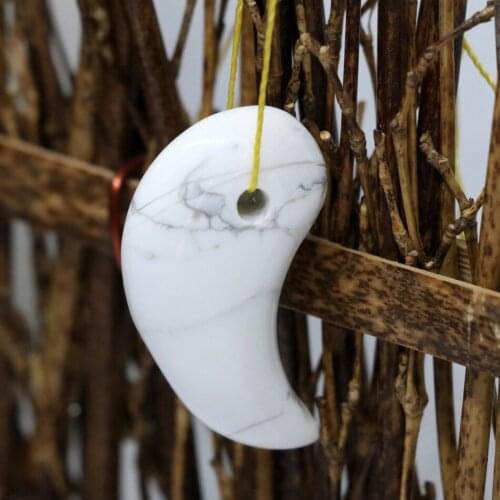 Factory outlet white howlite lucky peace magatama pendant wholesale fit diy necklace charms free shipping jewelry 18*35mm B1831