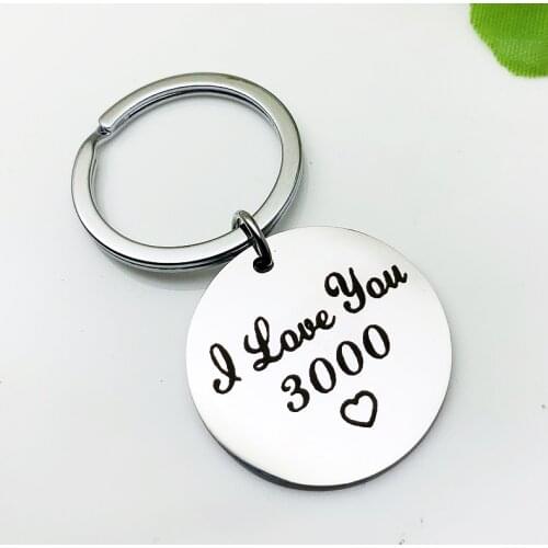 Oeinin Creative Keychain Man LOVE YOU3000 Key Chain Bags Letter Boy Round Silver Color Key Ring Alloy Pendant Accessories Brelok