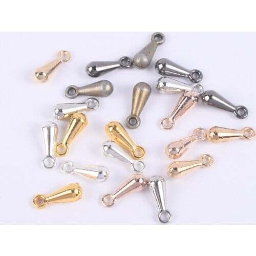 200pcs/ Lot 2*7 3*9mm Water Drop End Beads For DIY Extender Chain Pendant Jewelry Making Findings Accessories