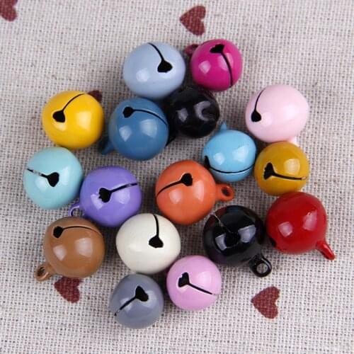 10 pcs/lot Cute 14mm Copper Jingle Bells Loose Beads Pendants Hanging Christmas Decorations Party Diy Crafts Accessories