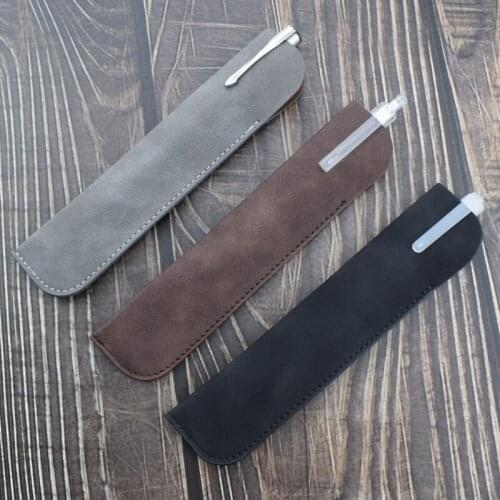 3PCS Soft Pen Protection Bag Multifunctional PU Leather Pencilcase Writing Materials Storage Bag Stationery Office School