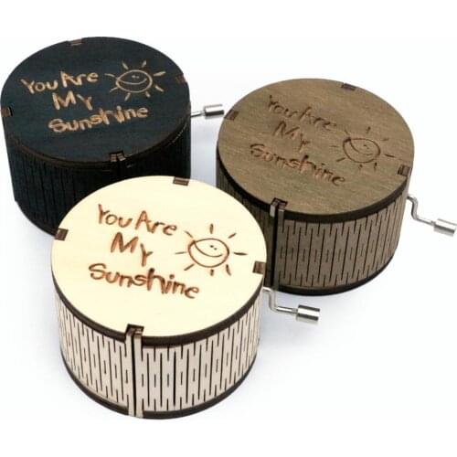 Wooden Cylindri Musical Box Antique Carved Storage Box Wooden Hand-Cranked Music Box New Year Gift Birthday Gift Home Decoration