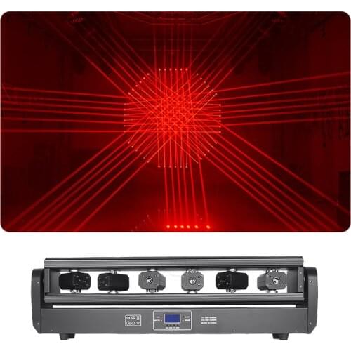 Hot Sales Rock Laser System Show 6 Heads Laser Moving DJ Club Show Professional Stage Effect Lighting For Disco Xmas Home Party
