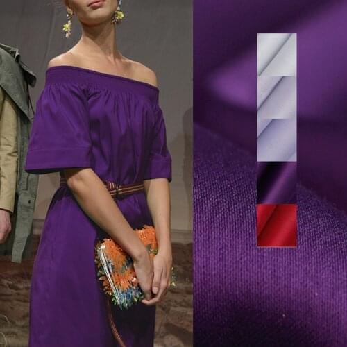 140CM Wide 220G/M Solid Color Red Purple Cotton Fabric for Summer Dress Jacket Pants DE1103