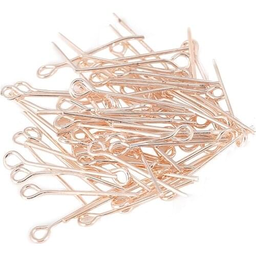100Pcs 0.7cm 5Color-preserving 18K Gold-coated T Nine-character Needle Pure Copper Beaded Material DIY Jewelry Metal Accessories