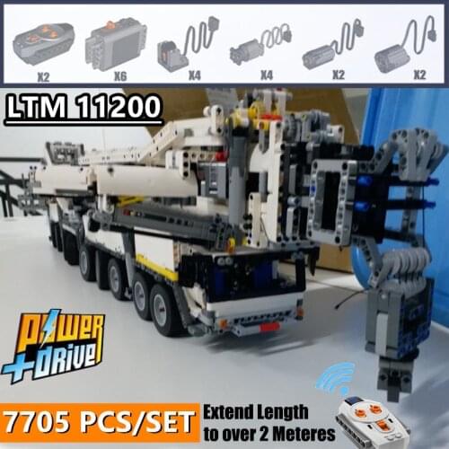 2019 MOC RC Engine Power Function Crane LTM11200 fit technic MOC-20920 Building Kit Brick Blocks diy toy Gift Christmas