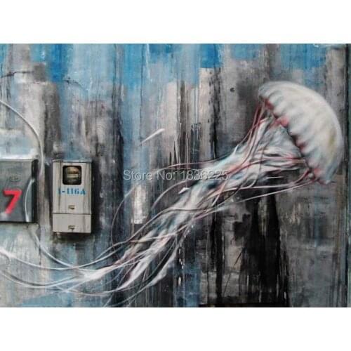 Canvas Picture home Decorative jellyfish oil painting Hot Sell Modern Wall Painting Modern Picture Painting