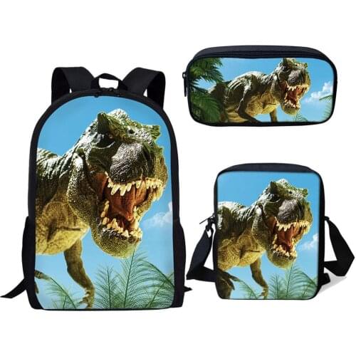 Cool Jurassic World Dinosaur School Bag Sets 3d Teen Boys Girls Schoolbag Student Shoulder Bags Kids Backpack Children Bookbags