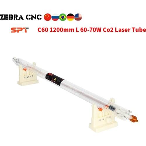SPT C60 Co2 Laser Tube 60W 70W Length 1200mm D 50mm Warranty 4 Months for Co2 Laser Engraving Cutting Machine Farbic Laser Tube
