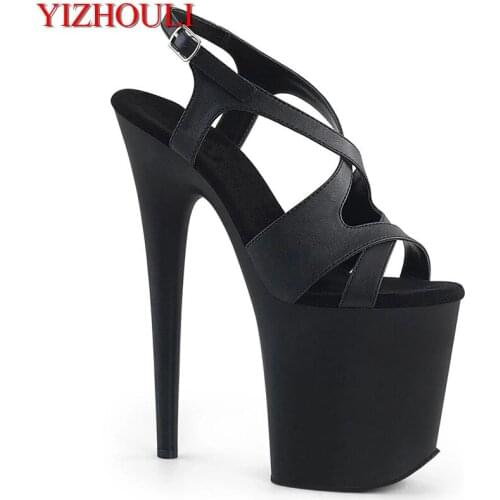 8 inch summer sandals, party and nightclub pole shoes, hollowed-out vamp, 20cm high-heeled models for runway shows, dancing shoe