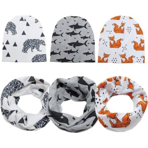 Lollas Spring Autumn Cotton Baby Beanie Hats Cartoon Print Newborn Hat Elastic Toddler Infant Cap 1 piece