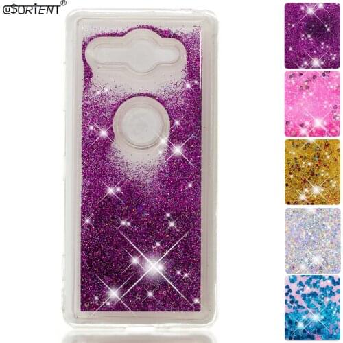 Cute Dynamic Liquid Cover for Sony Xperia XZ2 Compact Glitter Quicksand Phone Case H8324 H8314 Soft Silicone Back Cases