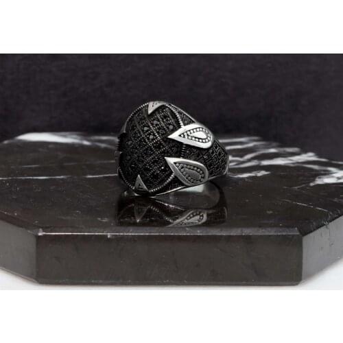 Micro Zircon Claw Motif 925 K Silver Men 'S Ring