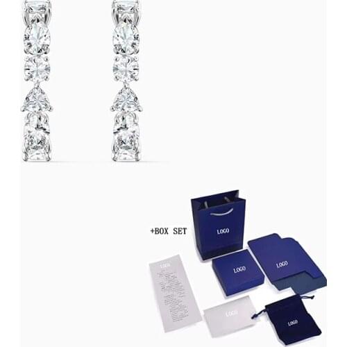 New Exquisite Drop-Shaped Square Triangle Round Crystal Ornaments Female Romantic Jewelry Birthday Gift