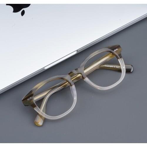 Blue Light Blocking Glasses Cary Grant Patchwork Acetate Eyeglass Frames Mens Brand Designer Prescription Glasses Women Oliver