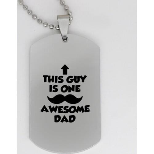 Ufine jewelry Dad gift pendant army card this guy is one awesome dad stainless steel customed necklace N4383