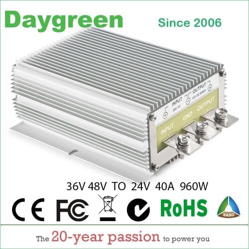 36V 48V TO 24V 40A STEP DOWN DC DC CONVERTER 36VDC 48VDC TO 24V DC 40 AMP 960Watt B40-3648-24 Daygreen CE RoHS Certificated