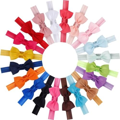 10pcs/set Cute Bow Tie Headband Hair band DIY Handmade Grosgrain Ribbon Elastic Hairband Baby Kids Hair Accessories