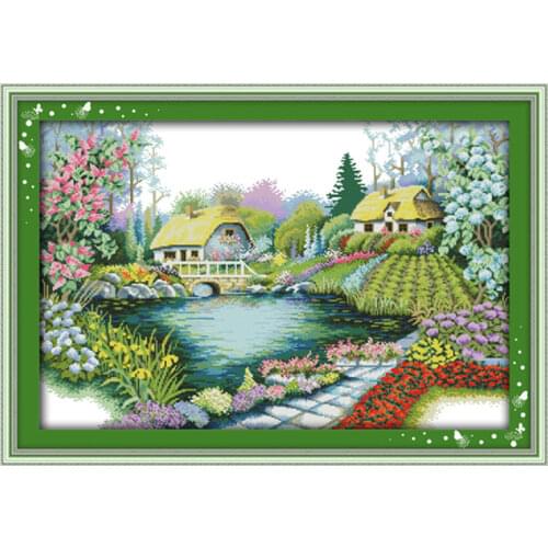 Beautiful homeland(1) cross stitch kit 14ct 11ct count printed canvas stitching embroidery DIY handmade needlework