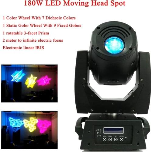 Professional 180W 1 Color Wheel With 7 Dichroic Colors LED Moving Head Light Spot Moving Head Light For Stage Disco DJ Party