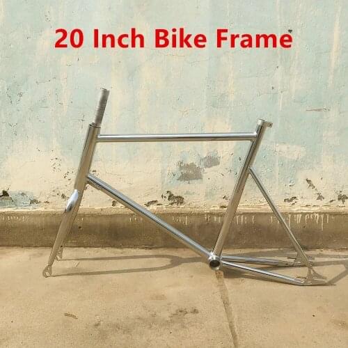 Road Bike Frame 20 Inch Bike Frame Single Speed For V brake 20 Inch 406 Frame Bicycle Wheel 100mm 120mm Chrome Sliver