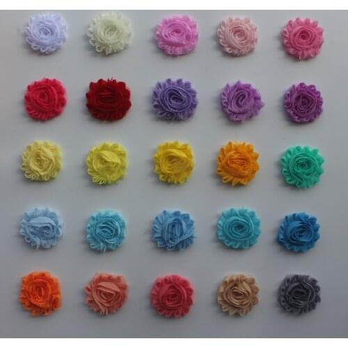 Free DHL 148y 2.5" Chic Shabby Chiffon Rose Flower Trim for Girls Hair Accessories,Chiffon Headband Flower,Chiffon Frayed Flower