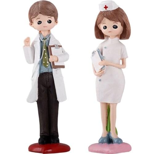 Creative Resin Doctor Nurse Model Ornament Artificial Craft Figurine Statue Household Sculpture Handicraft Home Desktop Decor