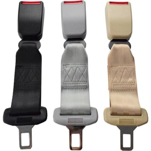 MotoLovee Universal Car Seat Belts Safety Belt Webbing Extender Auto Extension Buckle Seat Belts Extender 23cm Black/Grey/Beige