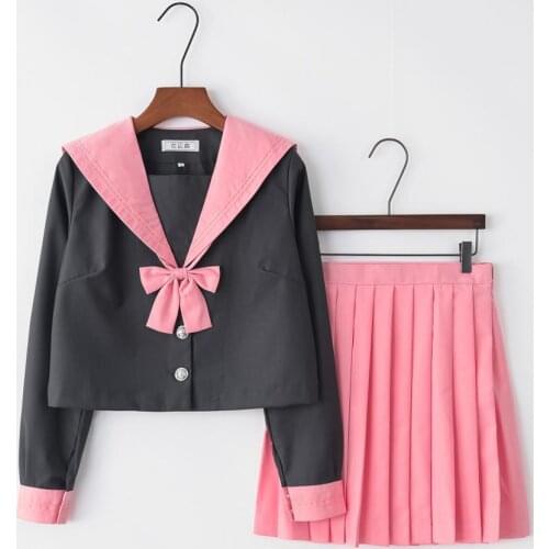 Long Sleeve Japanese Spring Autumn Student JK Uniform High School Colleage Girls Student Uniform With Coat