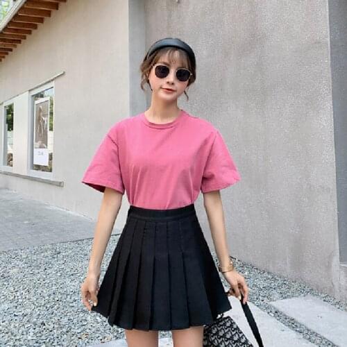 Half-length skirt female summer 2021 new high waist short skirt large size a-line skirt Korean black and white plaid pleated ski