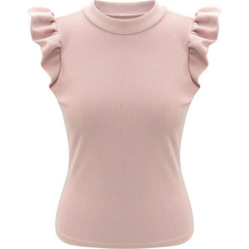 80%HOTWomen Top Solid Color All-match Summer Fit Slim Function Splicing Design Women T-shirt for Date