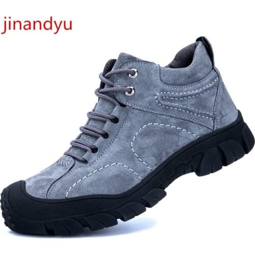 Winter Mens Boots Steel Toe Cap Work Safety Shoes Warm Non-slip Outdoor Construction Protection Boots Indestructible Shoes