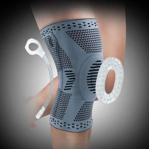 1PC Knee Patella Brace Silicone Spring Knee Pad Fitness Training Compression Knee Sleeve Support Sports Kneepads Brace Protector
