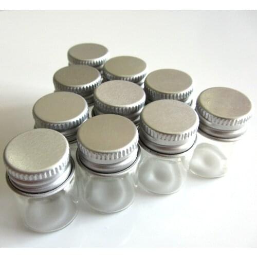 10 Pcs 22x30mm 5ml Tiny Small Clear Bottles Glass Vials With Screw Caps For Wedding Holiday Decoration Christmas Gifts