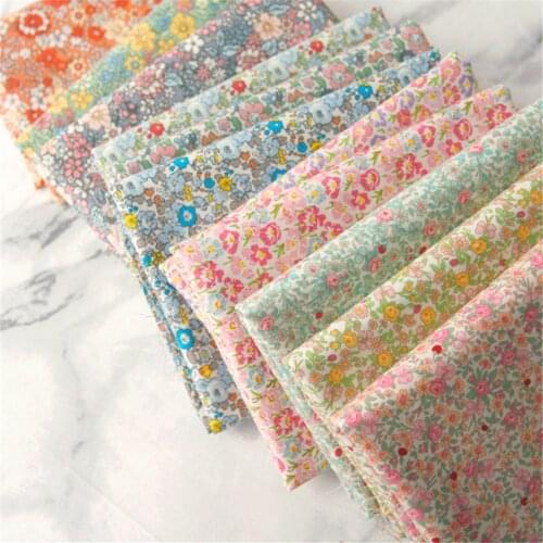 145x100cm Floral Summer Poplin Cotton Sewing Fabric DIY Childrens Wear Cloth Make Baby Dress Decoration Home 160g/m Plain Piece