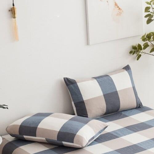 2pc Plaid Cotton Pillow Case Fashion Brushed Cotton Pillowcase Room Decoration Original Design Bedding Pillow Case 48x74cm
