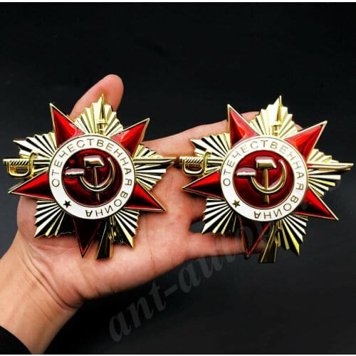 2pcs Metal Soviet Union Russia USSR Medal Car Trunk Emblem Badge Decal Sticker