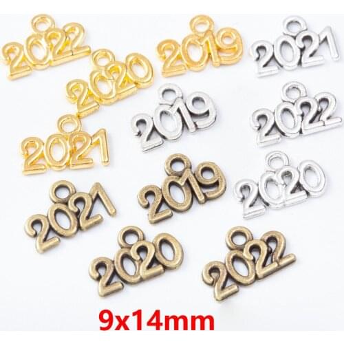 20pcs/lot Year Word plate charms Retro style Metal alloy Year Word plate Pendant Bracelet Key chain DIY handmade jewelry